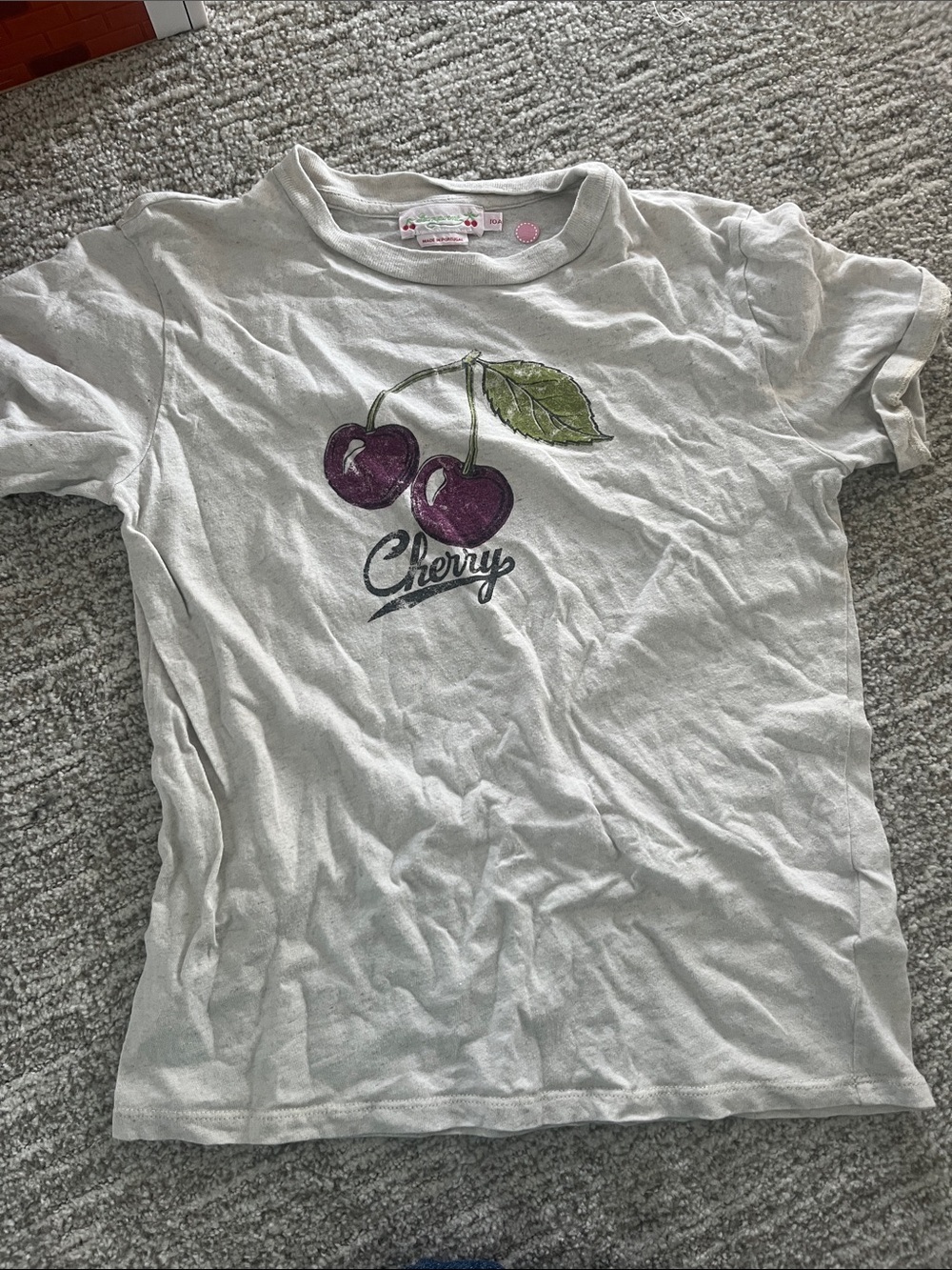 Kids White Cherry Graphic Tee